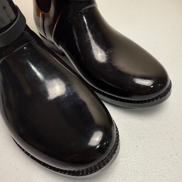 Michael Kors Womens Black Charm Stretch Rain Boot Size 8 Rubber Neoprene - Picture 5 of 10